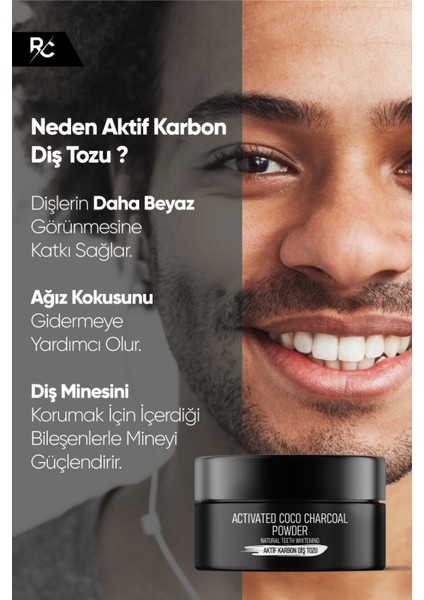 Premium Aktif Karbon Diş Temizleme Tozu 40Gr
