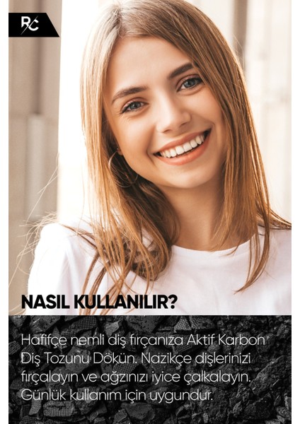 Premium Aktif Karbon Diş Temizleme Tozu 40Gr