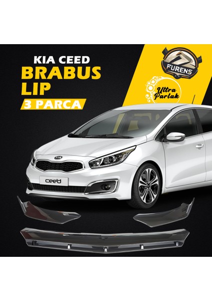 Kia Ceed Sinyalli 2012-2017 Uyumlu Brabus Ön Lip 3 Parça Kanatlı Lip