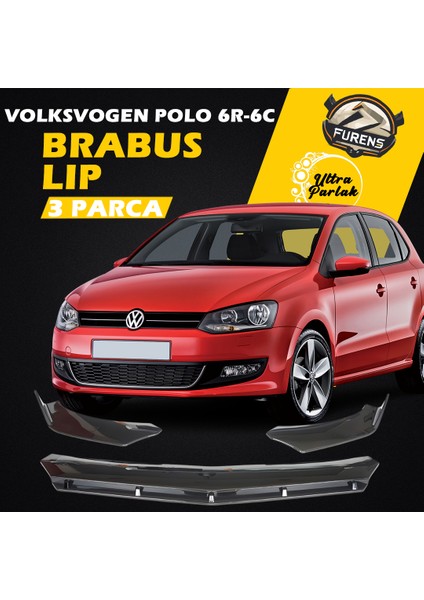 Vw Polo 6r-6c 2009-2017UYUMLU Brabus Ön Lip 3 Parça Kanatlı Lip