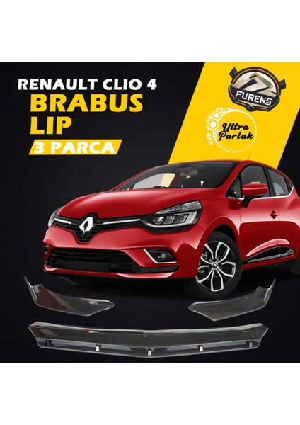 Renault Clio 4 Uyumlu Brabus Ön Lip 3 Parça Kanatlı Lip