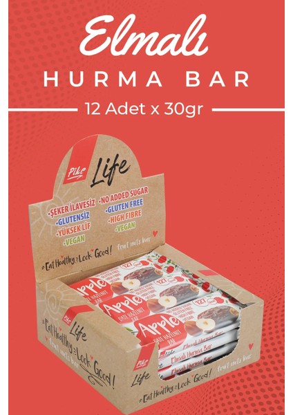 Life elmalı Hurma Bar 30 gr 12'li