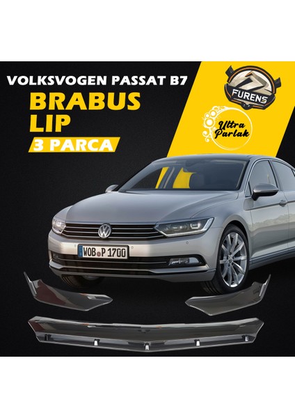 Vw Passat B7 Uyumlu Brabus Ön Lip 3 Parça Kanatlı Lip