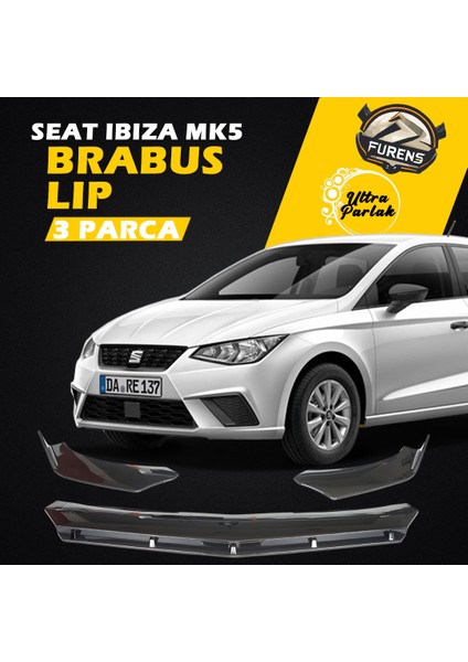 Seat Ibiza Mk5 2017 Sonrası Uyumlu Brabus Ön Lip 3 Parça Kanatlı Lip