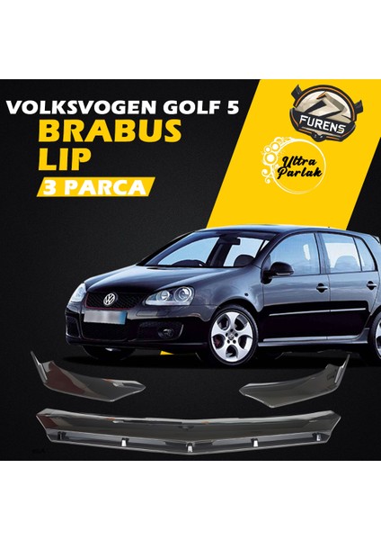 Vw Golf 5 2003-2009 Uyumlu Brabus Ön Lip 3 Parça Kanatlı Lip