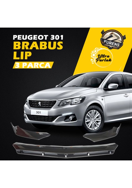 Peugeot 301 2012-2019 Uyumlu Brabus Ön Lip 3 Parça Kanatlı Lip