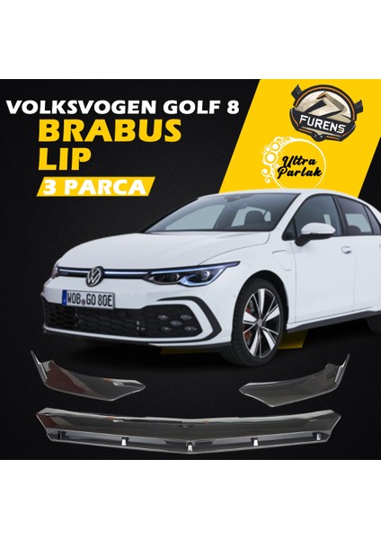 Volksvogen Golf 8 Uyumlu Brabus Ön Lip 3 Parça Kanatlı Lip