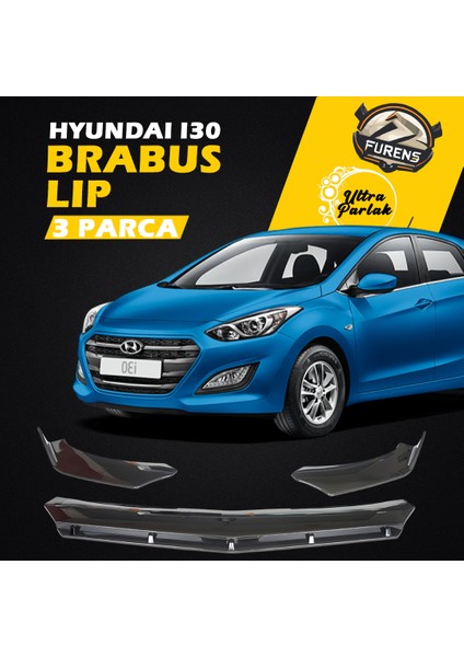 Hyundai I30 2012-2017 Uyumlu Brabus Ön Lip 3 Parça Kanatlı Lip
