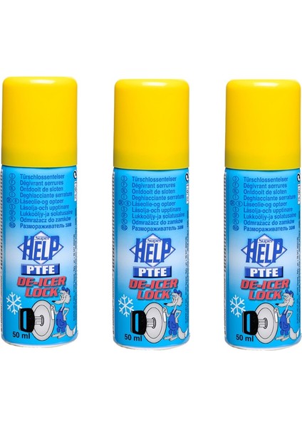 3 Ad. Superhelp Kilit Buz Çözücü + PTFE Yağlayıcı 50 Ml. Made in Italy 043650