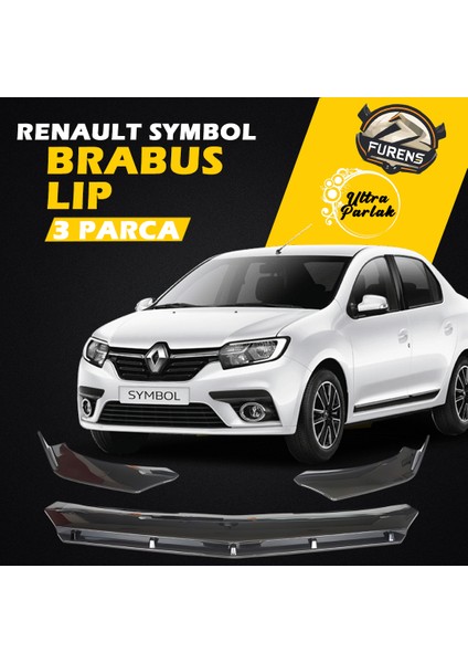Renault Symbol 2013-2020 Uyumlu Brabus Ön Lip 3 Parça Kanatlı Lip