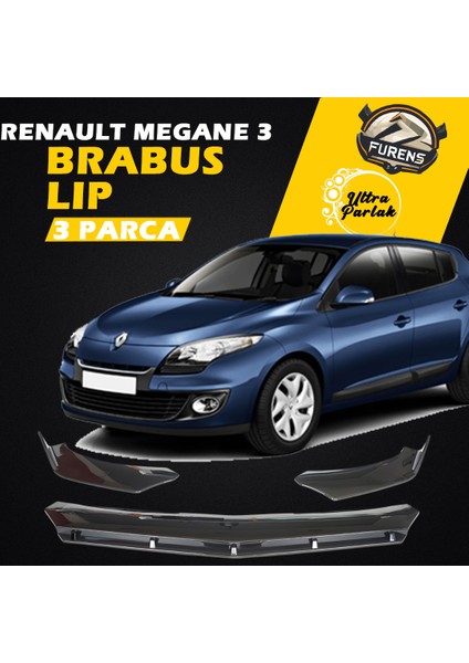Renault Megane 3 Uyumlu Brabus Ön Lip 3 Parça Kanatlı Lip
