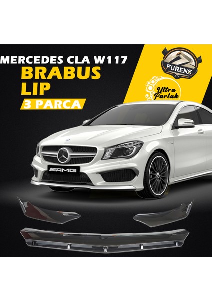 Mercedes Benz Cla W117 2013-2017 Uyumlu Brabus Ön Lip 3 Parça Kanatlı Lip