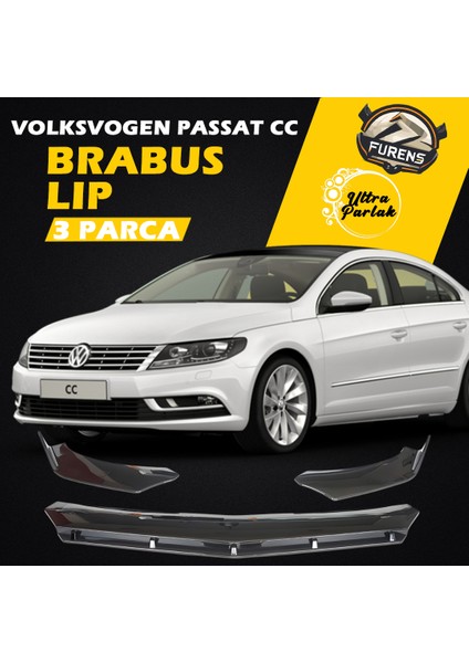 Vw Passat cc 2007-2017 Uyumlu Brabus Ön Lip 3 Parça Kanatlı Lip