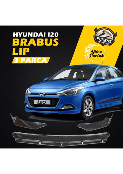 Hyundai I20 2014 Uyumlu Brabus Ön Lip 3 Parça Kanatlı Lip