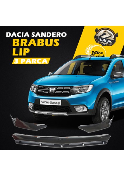 Dacia Sandero 2009-2020 Uyumlu Brabus Ön Lip 3 Parça Kanatlı Lip