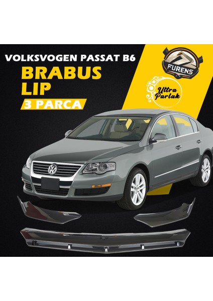 Vw Passat B6 2005-2010 Uyumlu Brabus Ön Lip 3 Parça Kanatlı Lip