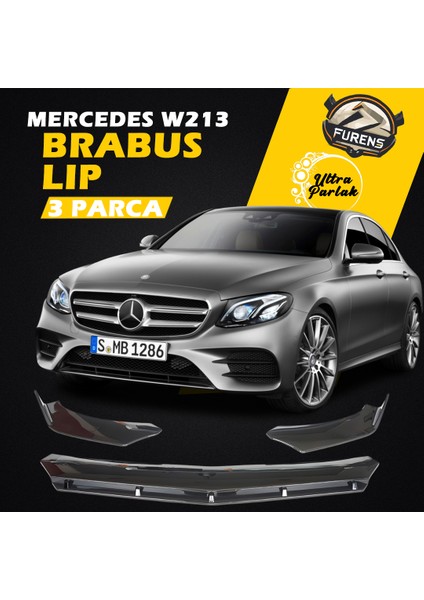 Mercedes W213 2017-2020 E Serisi Uyumlu Brabus Ön Lip 3 Parça Kanatlı Lip