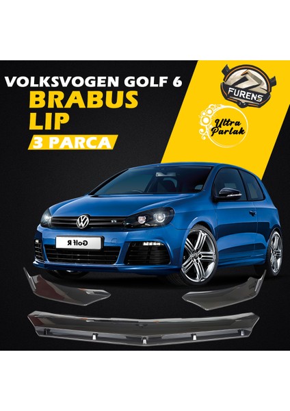 Vw Golf 6 2008-2012 Uyumlu Brabus Ön Lip 3 Parça Kanatlı Lip