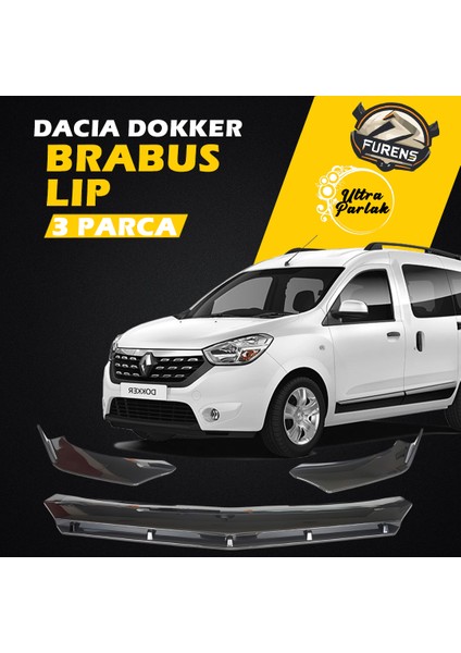 Dacia Dokker 2012-2021 Uyumlu Brabus Ön Lip 3 Parça Kanatlı Lip