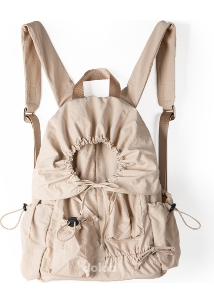 Kadınlar Için Çantalar 2023 Sonbahar ve Kış Yeni Niş Ins Tarzı Hafif Sırt Çantası Ipli Pilili Kolej Tarzı Sırt Çantası (Yurt Dışından)