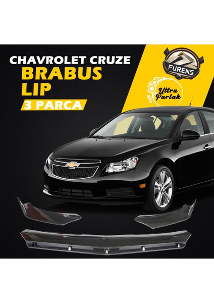 Chevrolet Cruze 2008-2016 Uyumlu Brabus Ön Lip 3 Parça Kanatlı Lip