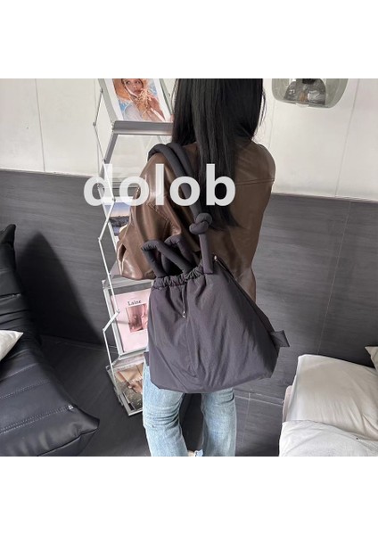 Naylon Sırt Çantası Kadın Aşağı Dolu Pamuklu Moda Öğrenci Okul Çantası Taşınabilir Kozmetik Çantası Rahat Omuz Çantası (Yurt Dışından)