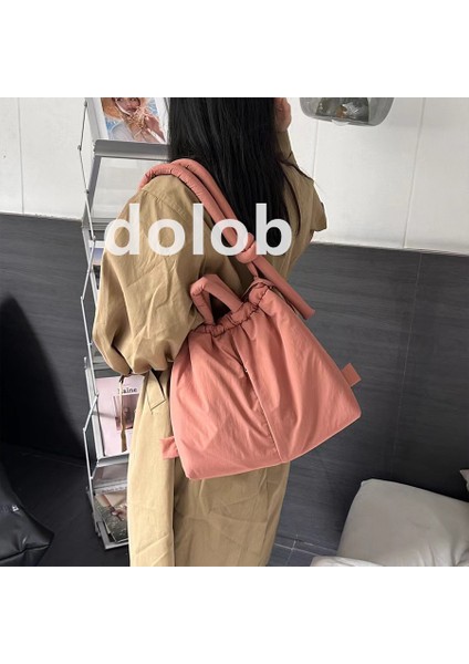 Naylon Sırt Çantası Kadın Aşağı Dolu Pamuklu Moda Öğrenci Okul Çantası Taşınabilir Kozmetik Çantası Rahat Omuz Çantası (Yurt Dışından)