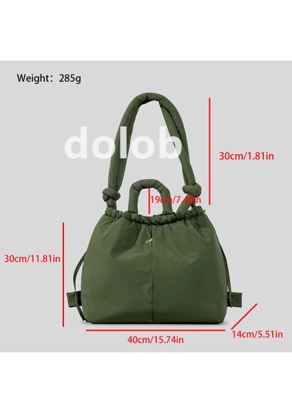 Naylon Sırt Çantası Kadın Aşağı Dolu Pamuklu Moda Öğrenci Okul Çantası Taşınabilir Kozmetik Çantası Rahat Omuz Çantası (Yurt Dışından)