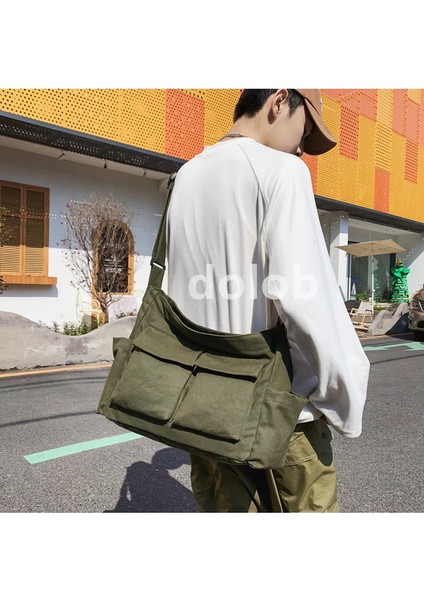 Edebi Gençlik Omuz Çantası Büyük Kapasiteli Kanvas Çanta Yaz Üniversite Öğrencisi Sınıf Çanta Crossbody Çanta Kadın Çantası (Yurt Dışından)