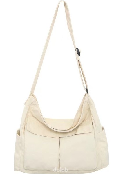 Edebi Gençlik Omuz Çantası Büyük Kapasiteli Kanvas Çanta Yaz Üniversite Öğrencisi Sınıf Çanta Crossbody Çanta Kadın Çantası (Yurt Dışından)