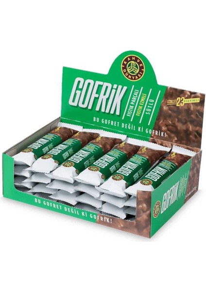 Gofrik Fıstık Parçalı Fıstık Ezmeli Sütlü Çikolata 33 gr (24 Adet)