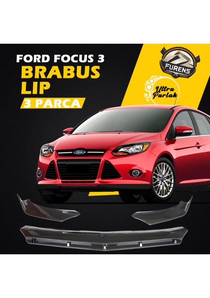 Ford Focus 3 3,5 Kasa Uyumlu Uyumlu Brabus Ön Lip 3 Parça Kanatlı Lip