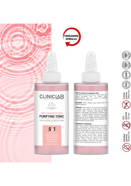 Kuru ve Hassas Ciltler Arındırıcı Tonik 200 mL