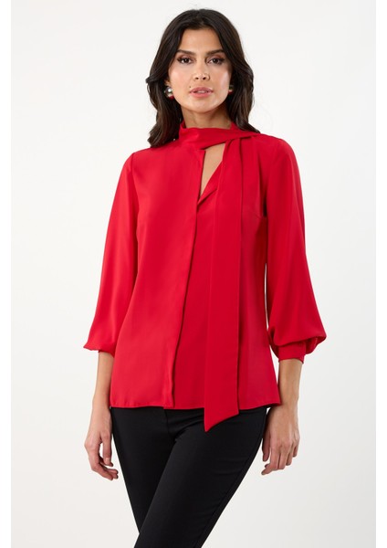 Humberto Şal Yaka Bluz KIRMIZI fiyatları
