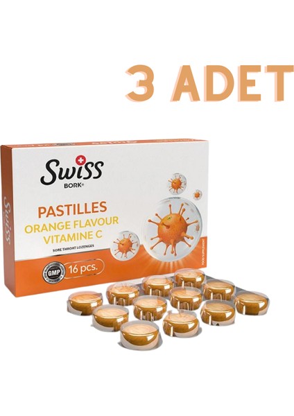 Bork Portakal Aromalı C Vitamini Pastil 3'lü Paket