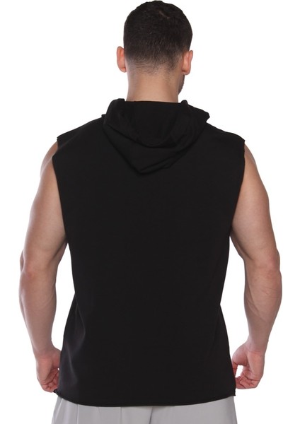 Training Club Kapüşonlu Kolsuz Sweatshirt Siyah