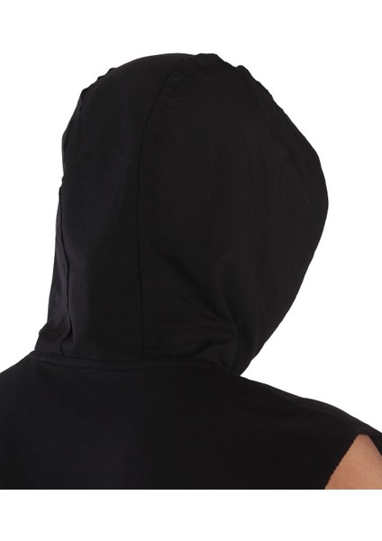 Training Club Kapüşonlu Kolsuz Sweatshirt Siyah