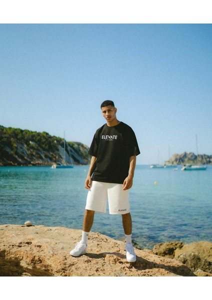 Elevate Unisex Oversize Siyah Tshirt