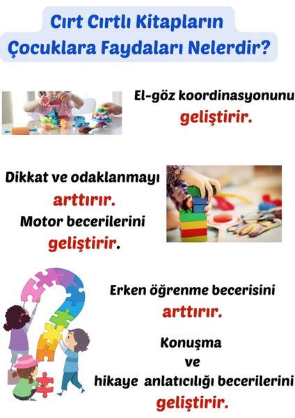 16-24 Ay Cırt Cırtlı Etkinlikler - Akordiyon Kitap Dev Boy I ve Iı Kat Kat Cırt Cırtlı Etkinlikler