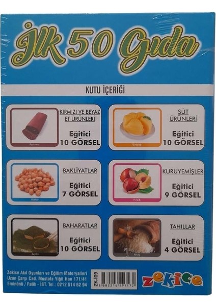 Eğitici Ilk 50 Gıda - Zeka Gelişim Kartları fiyatları
