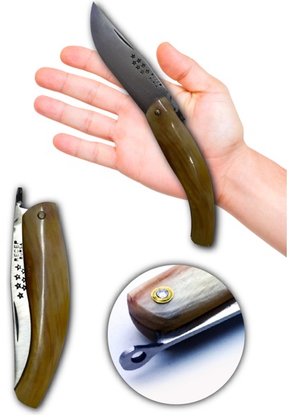 Boynuz Saplı 7 Yıldız Çoban Çakısı 26.5 cm