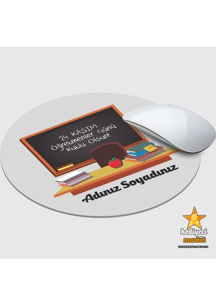 Öğretmenlere Özel Yuvarlak Mouse Pad - HMK-00012