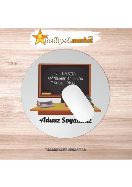Öğretmenlere Özel Yuvarlak Mouse Pad - HMK-00012