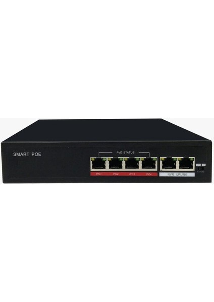 POE-4002-48W 4 PORT 10/100 + 2 PORT 10/100 RJ45 UPLINK POE SWITCH(REALTEK CHIPSET)