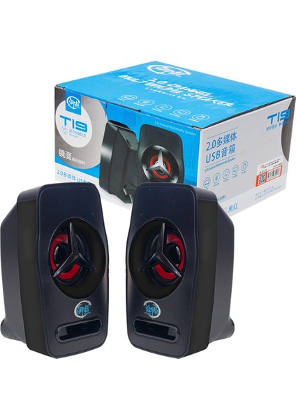 T-19 1+1 USB PC MİNİ HOPARLÖR - SPEAKER (2*3 WATT - 4 OHM)