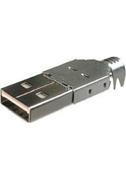 USB Tip A 4P Erkek, beyaz izolatör