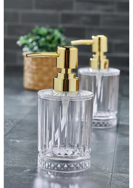 2 Adet 200 ml Sıvı Sabunluk Kristal Banyo Mutfak Sıvı Sabunluk Set - Cam Değildir fırsatları