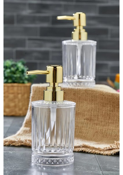 2 Adet 200 ml Sıvı Sabunluk Kristal Banyo Mutfak Sıvı Sabunluk Set - Cam Değildir indirimleri