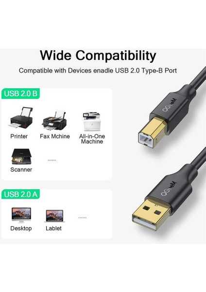 Tarayıcı, Yazıcı, Fotokopi, Fax Için USB A 'dan USB B 'ye Çevirici Dönüştürücü 3.05 Metre Kablo fiyatları