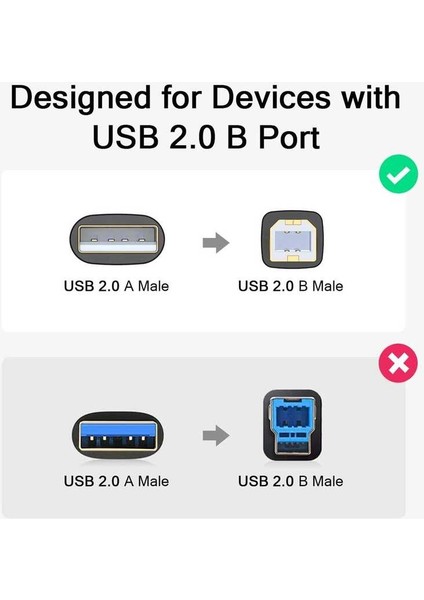Tarayıcı, Yazıcı, Fotokopi, Fax Için USB A 'dan USB B 'ye Çevirici Dönüştürücü 3.05 Metre Kablo indirimleri